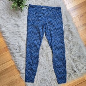 MEC Womens Athletic Blue & Black Print Leggings